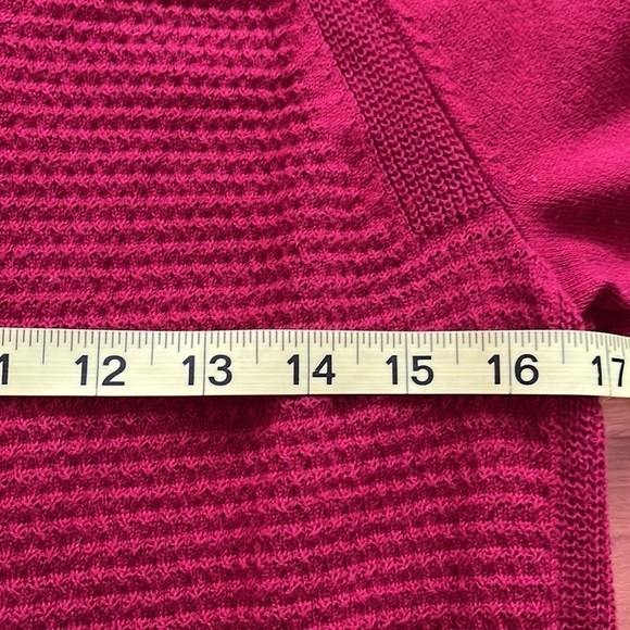 Christopher and Banks women’s woven maroon top with plaid faux under shirt - Picture 5 of 7